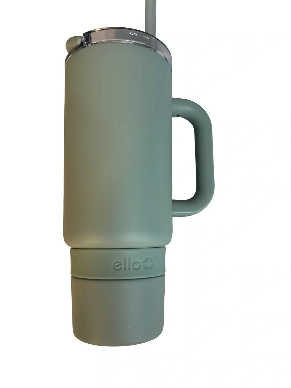 Ello Sage Green Travel Tumbler with Handle and straw